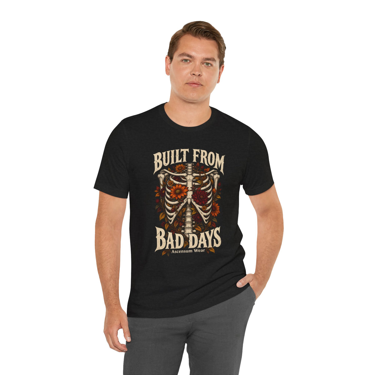 Bullet From Bad Days — Skeleton Flowers Halloween Tee | Ascensum Wear