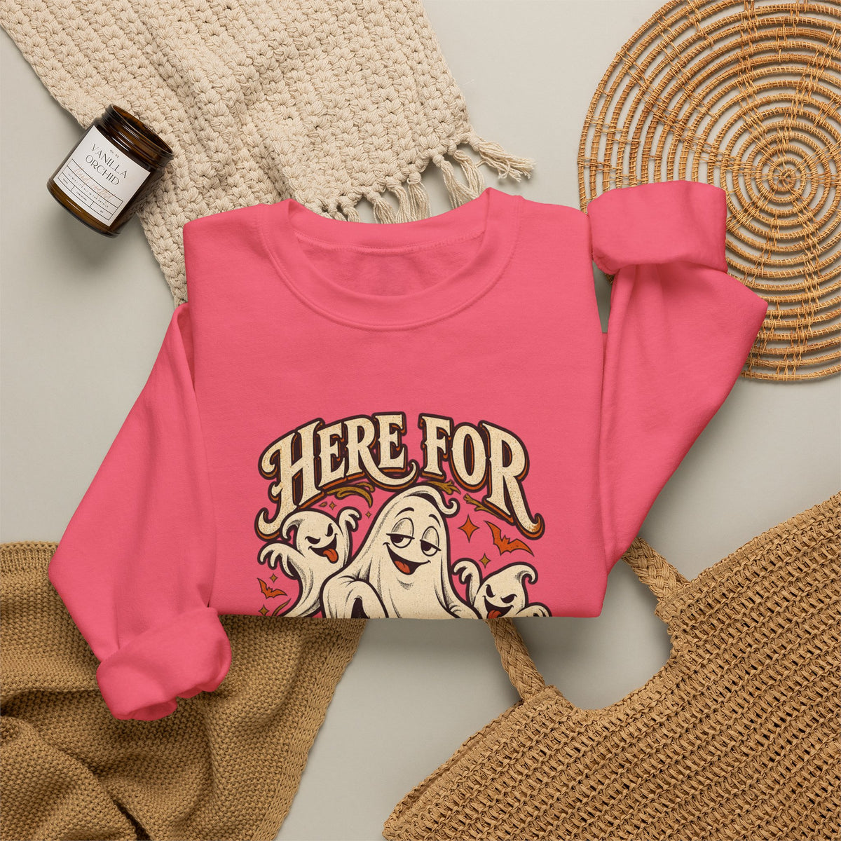 Here for the Boos — Vintage Ghost Trio Unisex Crewneck | Ascensum Wear