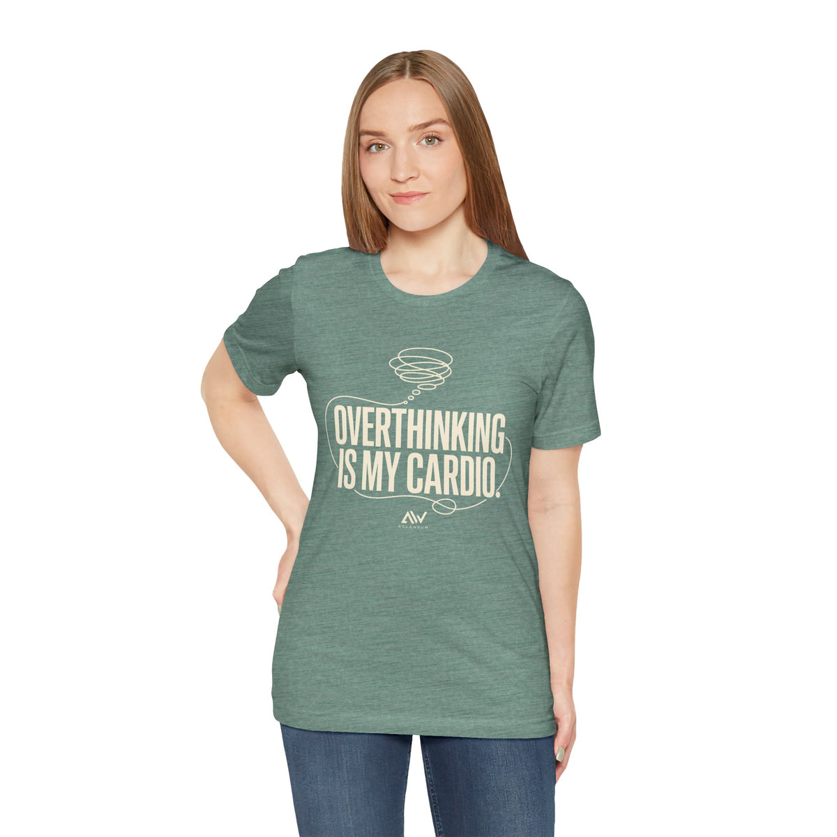 Overthinking Is My Cardio — Women's Empowerment Back Print Tee | Ascensum Wear