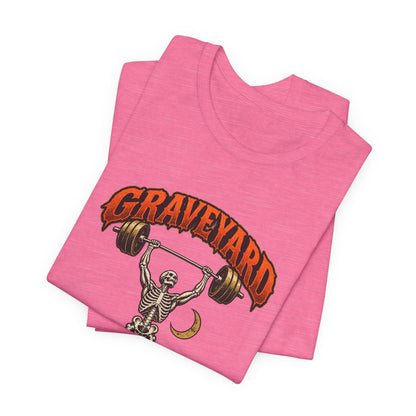 Graveyard Shift — Skeleton Weightlifter Front Print Tee | Ascensum Wear