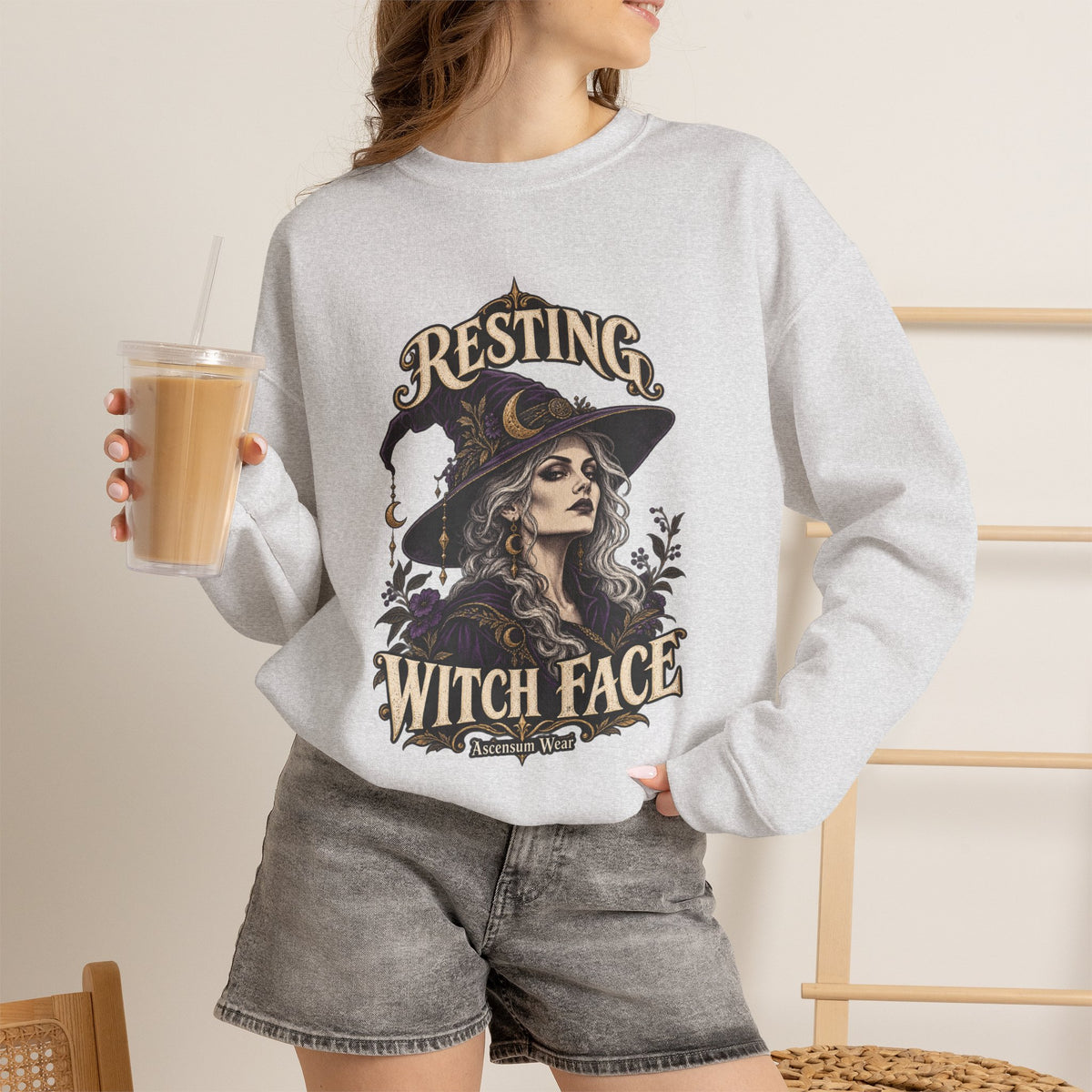 Resting Witch Face — Halloween Unisex Crewneck | Ascensum Wear