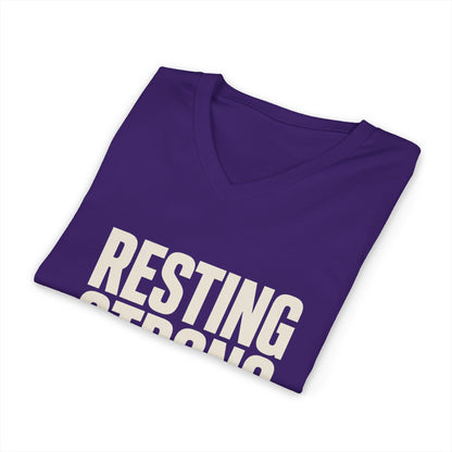 Resting Strong Face V Neck | Women's Empowerment Tee