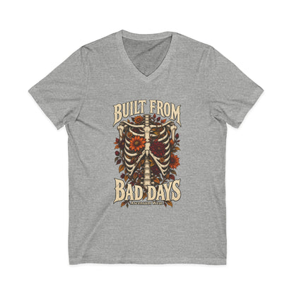 Bullet From Bad Days — Skeleton Flowers Halloween V Neck | Ascensum Wear