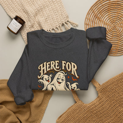 Here for the Boos — Vintage Ghost Trio Unisex Crewneck | Ascensum Wear