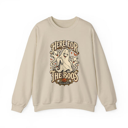 Here for the Boos — Vintage Ghost Trio Unisex Crewneck | Ascensum Wear