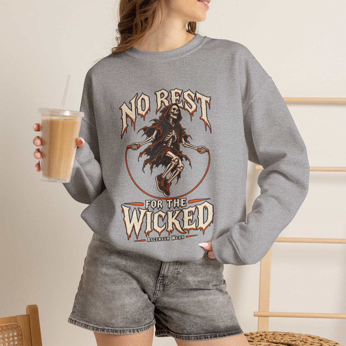 No Rest for the Wicked — Halloween Unisex Crewneck| Ascensum Wear