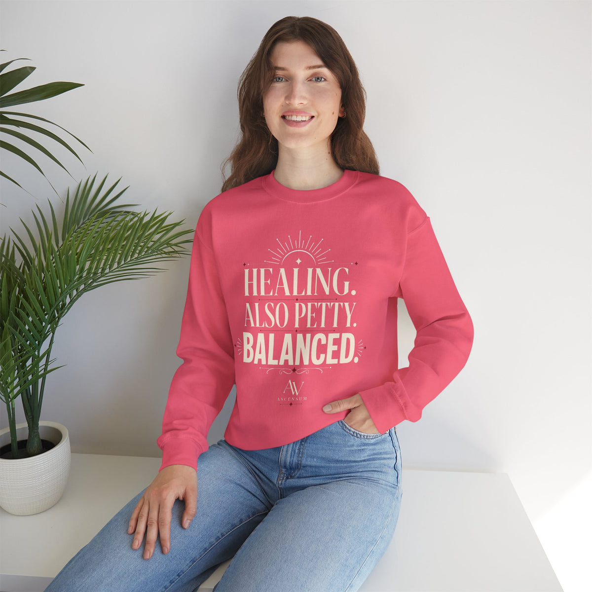Healing. Also Pretty. Balanced. — Women's Empowerment Crewneck | Ascensum Wear