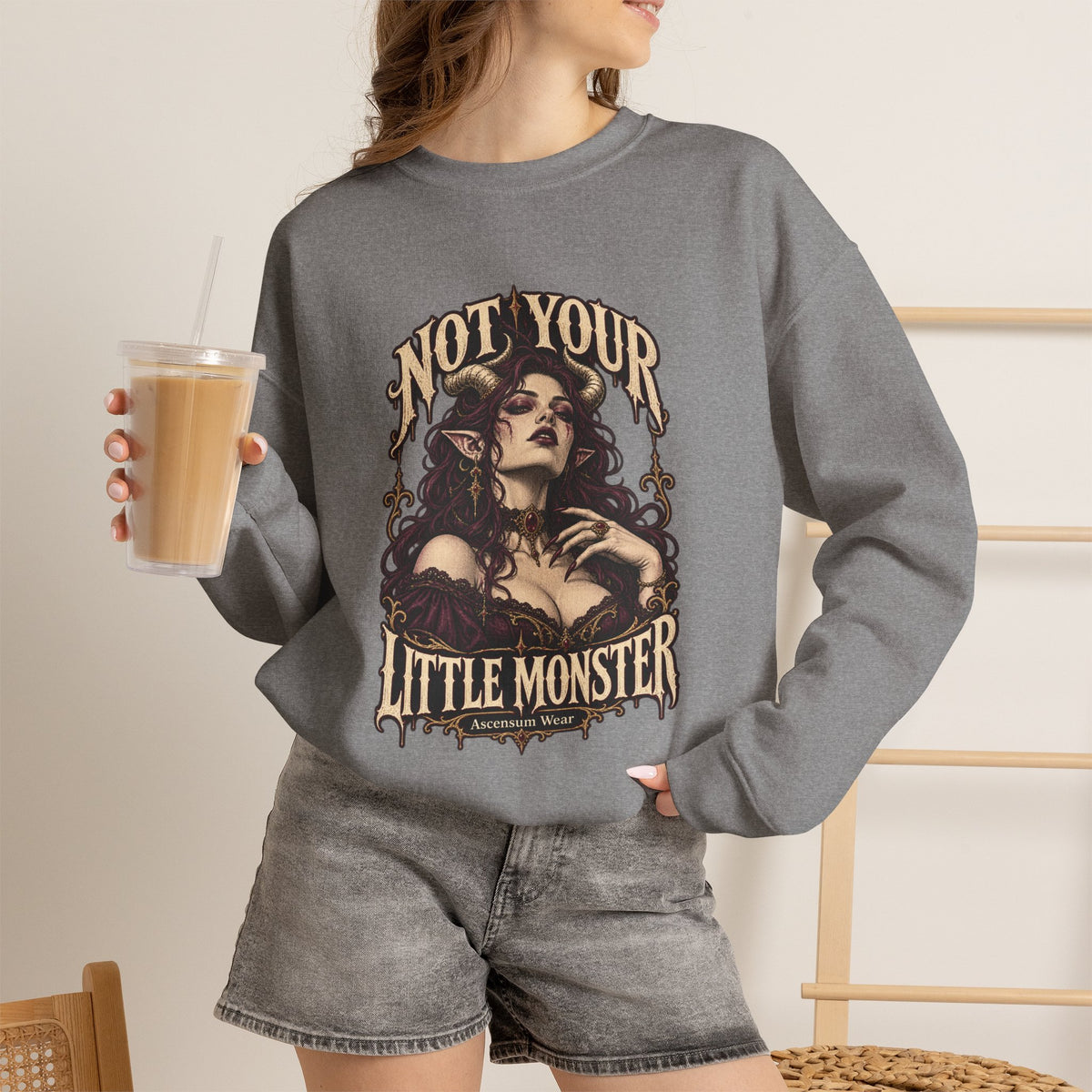 Not Your Little Monster — Halloween Graphic Crewneck | Ascensum Wear