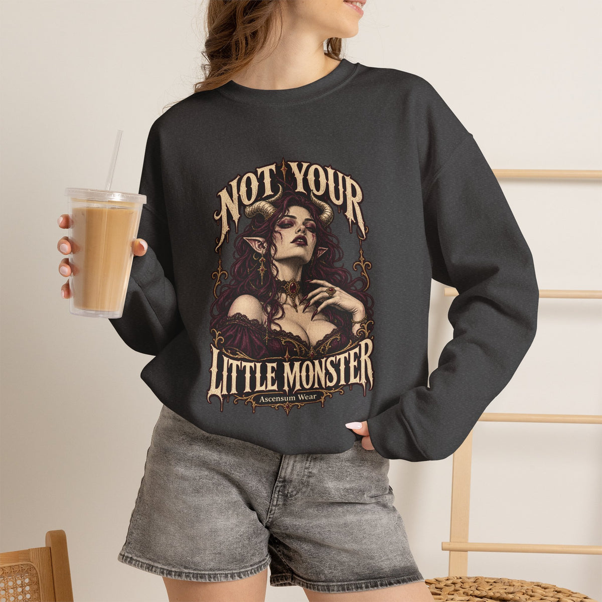 Not Your Little Monster — Halloween Graphic Crewneck | Ascensum Wear
