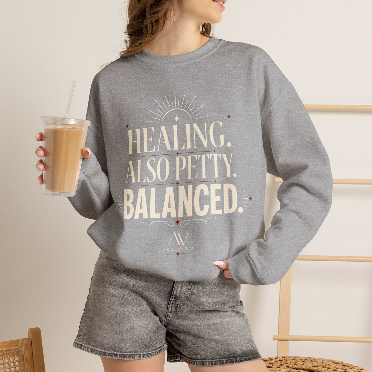 Healing. Also Pretty. Balanced. — Women's Empowerment Crewneck | Ascensum Wear