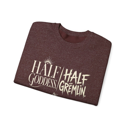 Half Goddess, Half Gremlin — Women's Empowerment Crewneck | Ascensum Wear