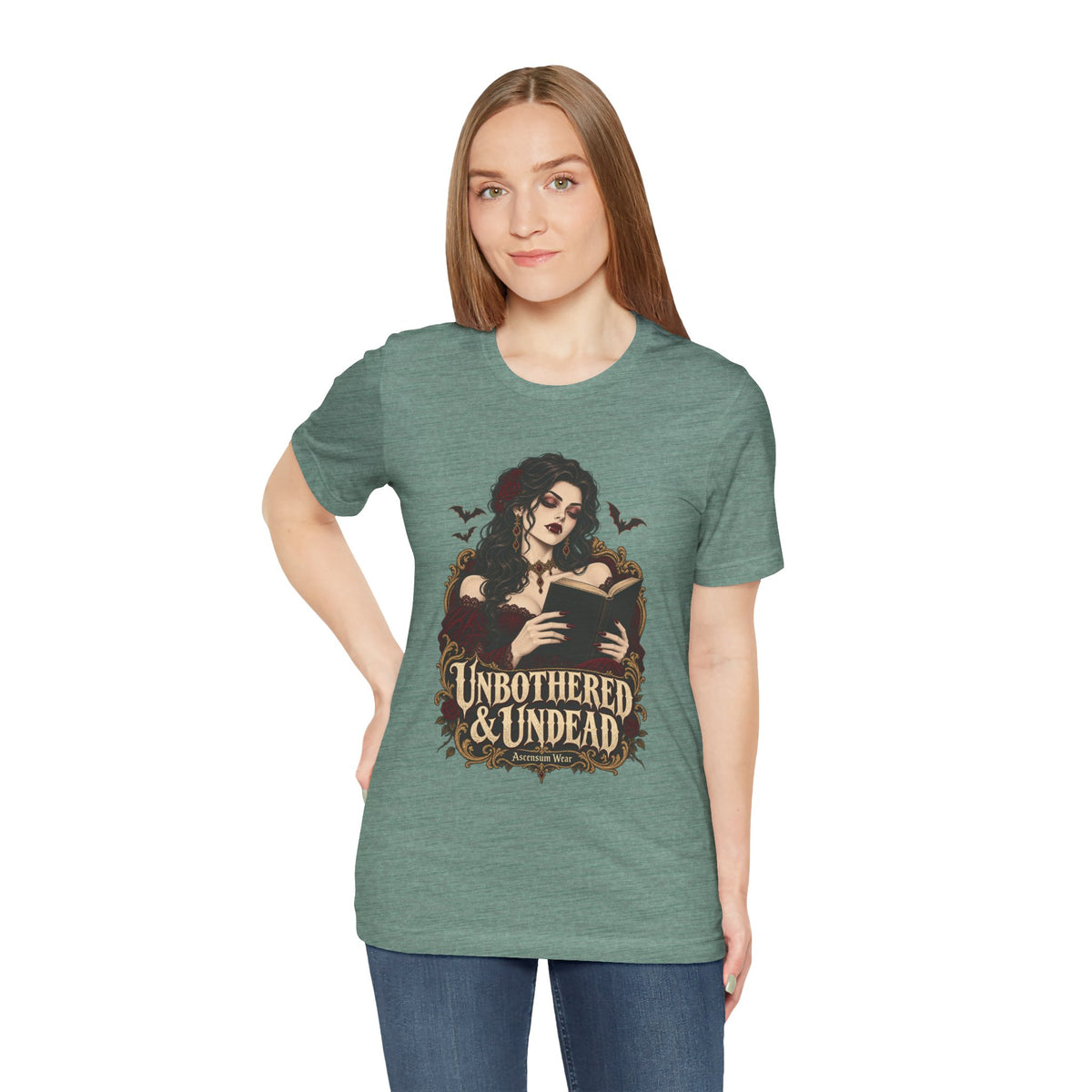 Unbothered & Undead — Women's Gothic Halloween Tee | Ascensum Wear