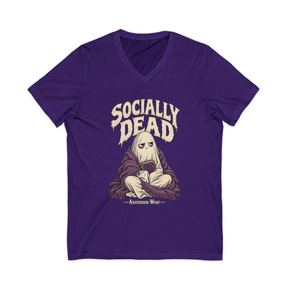 Socially Dead — Halloween Unisex V Neck| Ascensum Wear