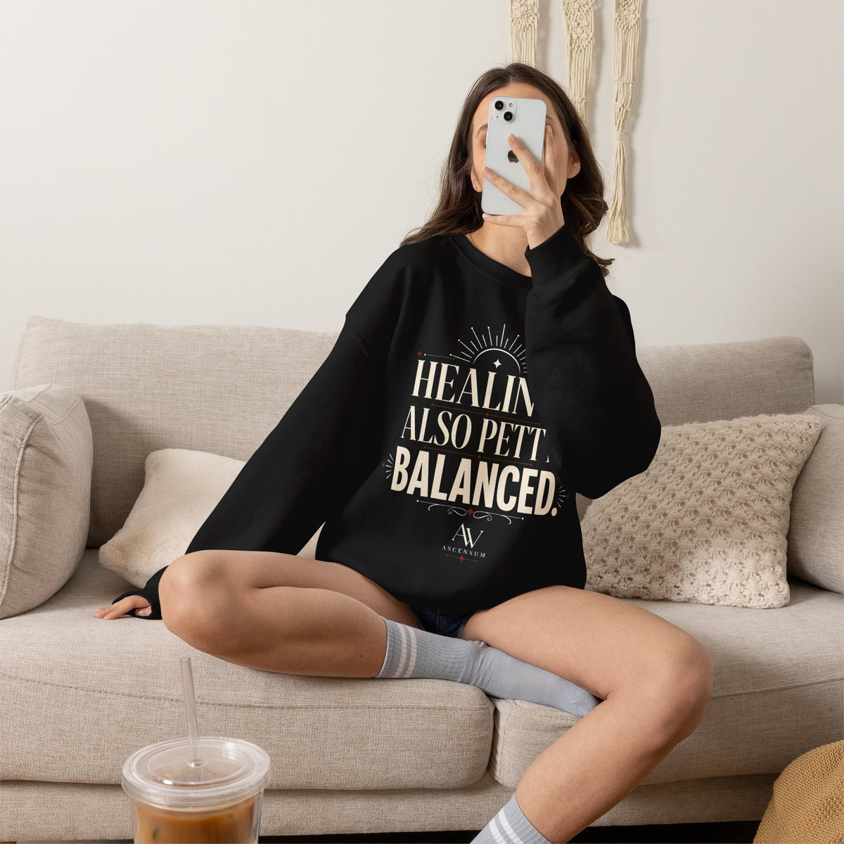 Healing. Also Pretty. Balanced. — Women's Empowerment Crewneck | Ascensum Wear