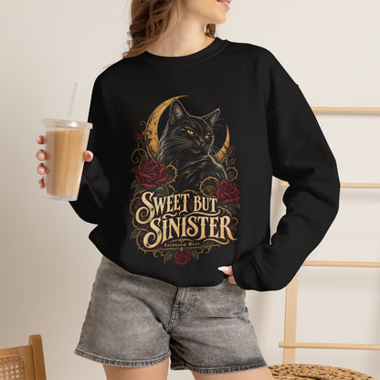 Sweet But Sinister — Black Cat Halloween Crewneck | Ascensum Wear