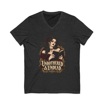 Unbothered & Undead — Women's Gothic Halloween V Neck | Ascensum Wear