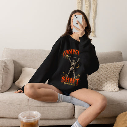 Graveyard Shift — Skeleton Weightlifter Front Print Crewneck | Ascensum Wear