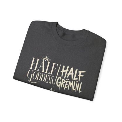 Half Goddess, Half Gremlin — Women's Empowerment Crewneck | Ascensum Wear