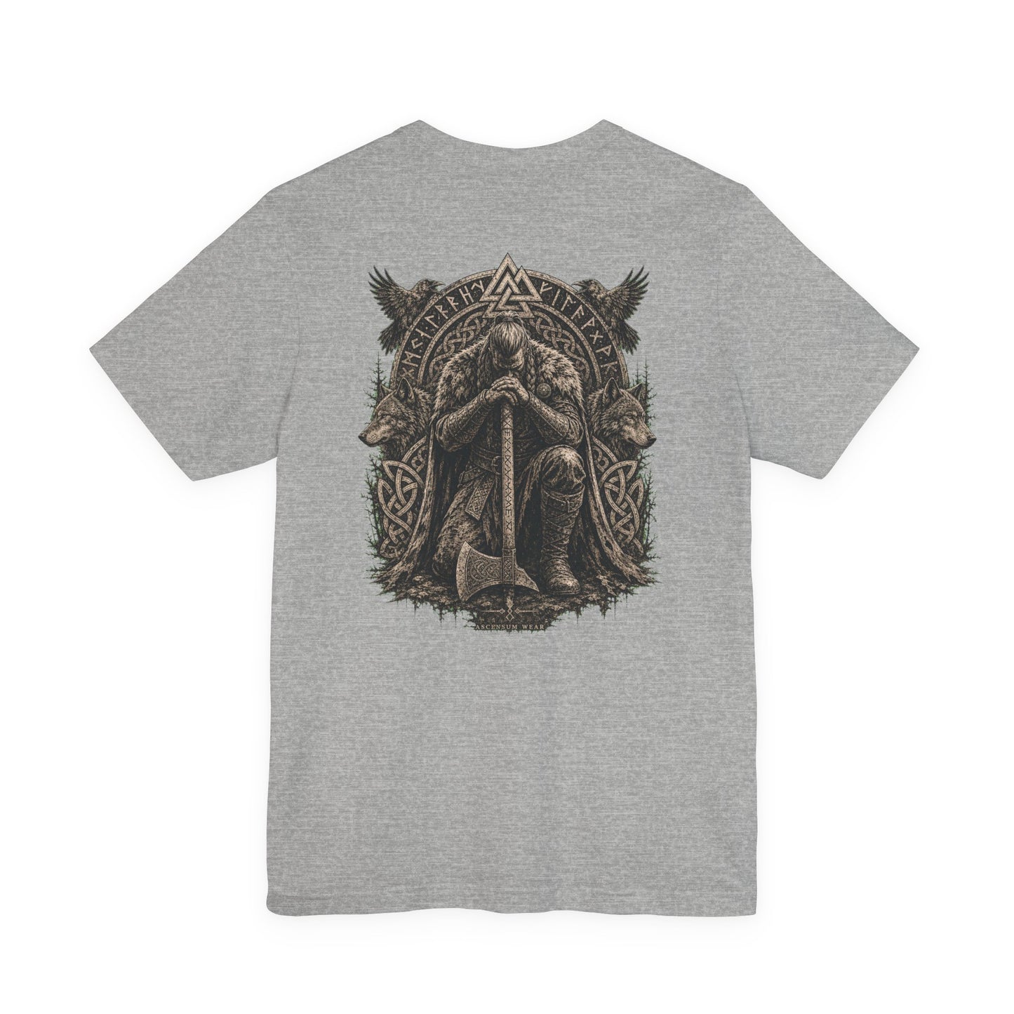 Ascension Kneeling — Norse Back Print T-Shirt | Ascensum Wear
