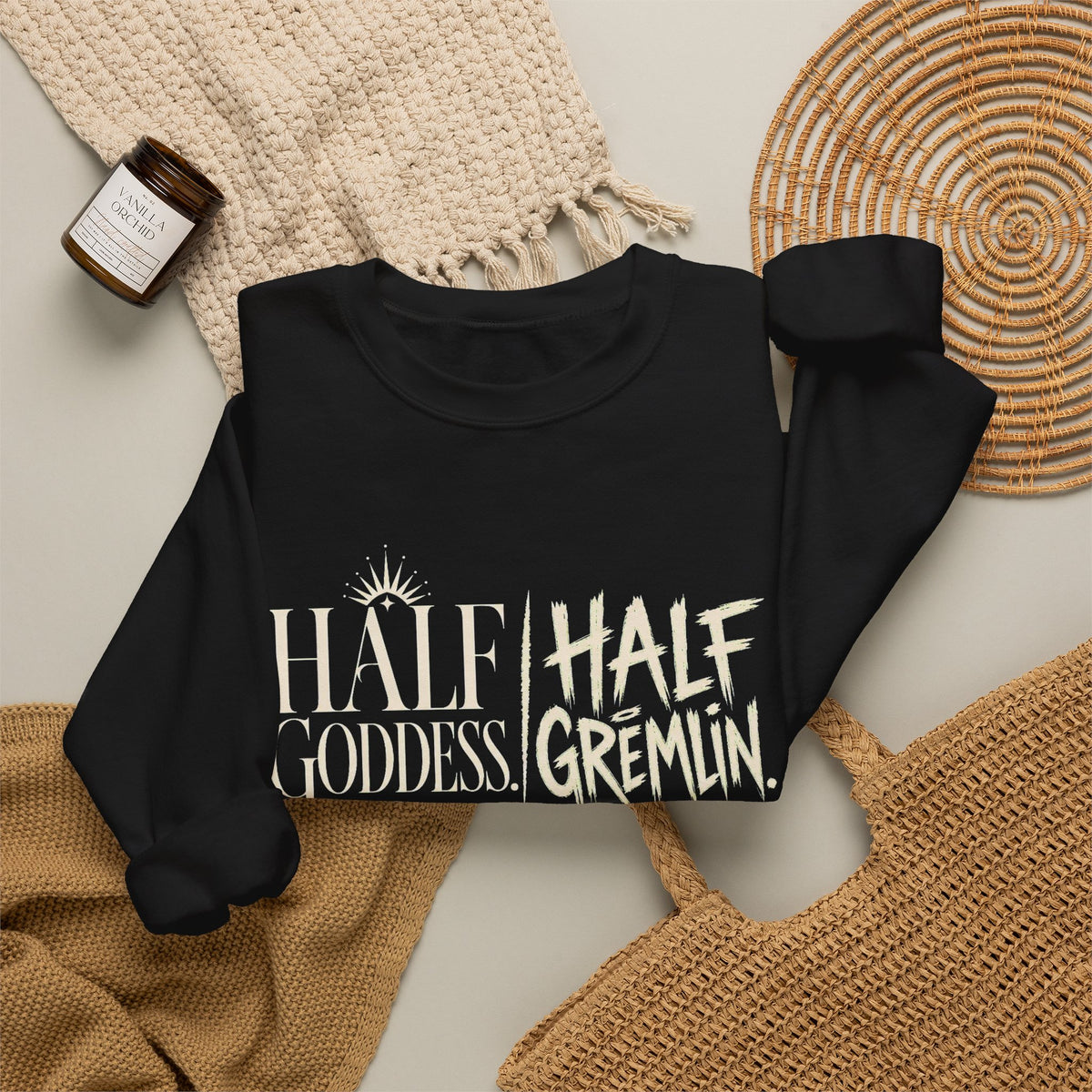 Half Goddess, Half Gremlin — Women's Empowerment Crewneck | Ascensum Wear