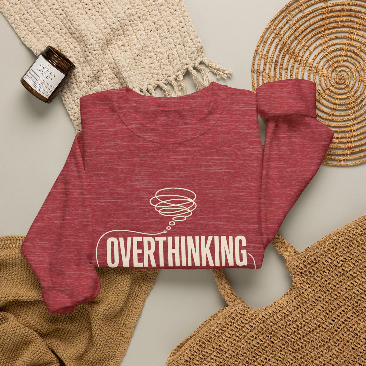 Overthinking Is My Cardio — Women's Empowerment Back Print Crewneck | Ascensum Wear