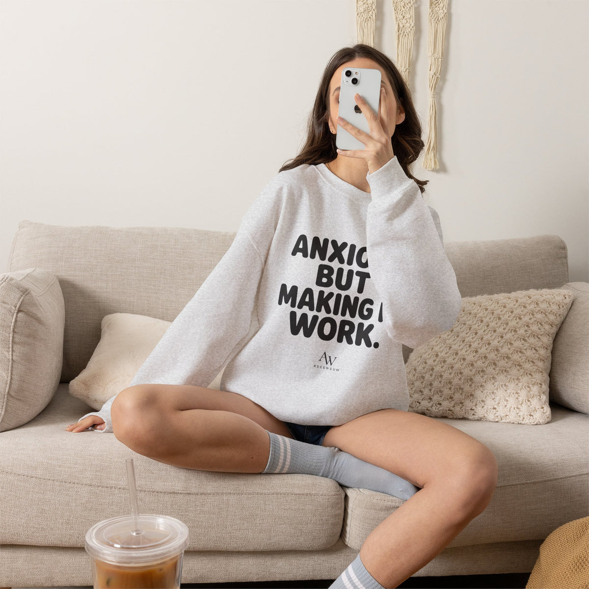 Anxious But Making It Work — Women's Empowerment Crewneck | Ascensum