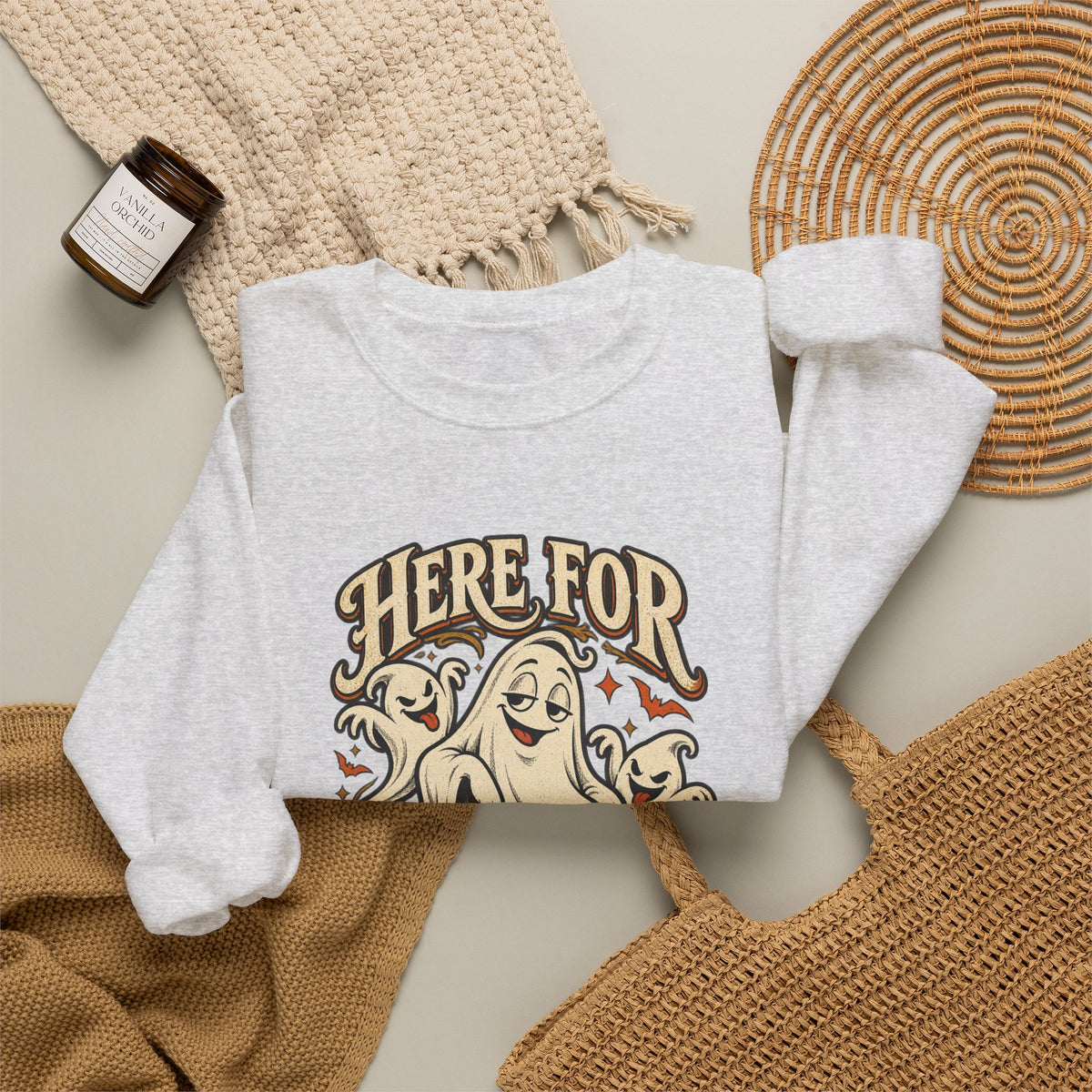 Here for the Boos — Vintage Ghost Trio Unisex Crewneck | Ascensum Wear