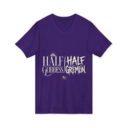 Half Goddess, Half Gremlin | Women's Empowerment V Neck