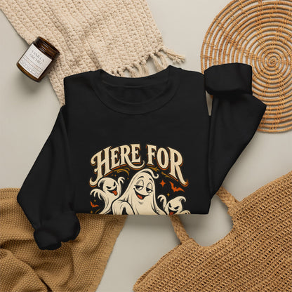 Here for the Boos — Vintage Ghost Trio Unisex Crewneck | Ascensum Wear
