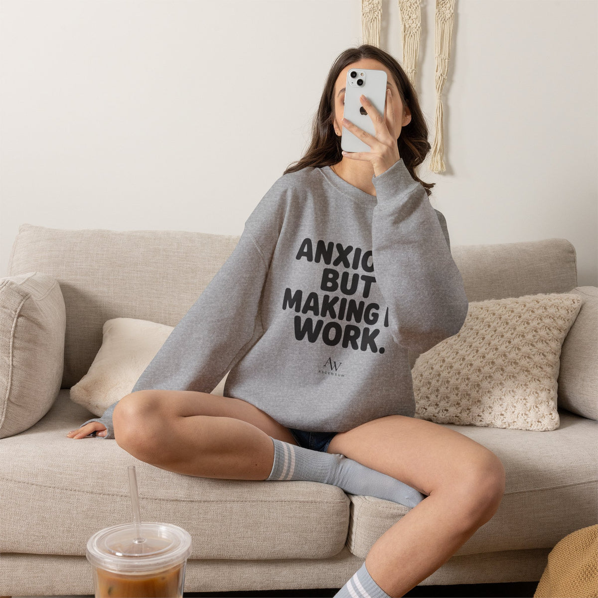 Anxious But Making It Work — Women's Empowerment Crewneck | Ascensum