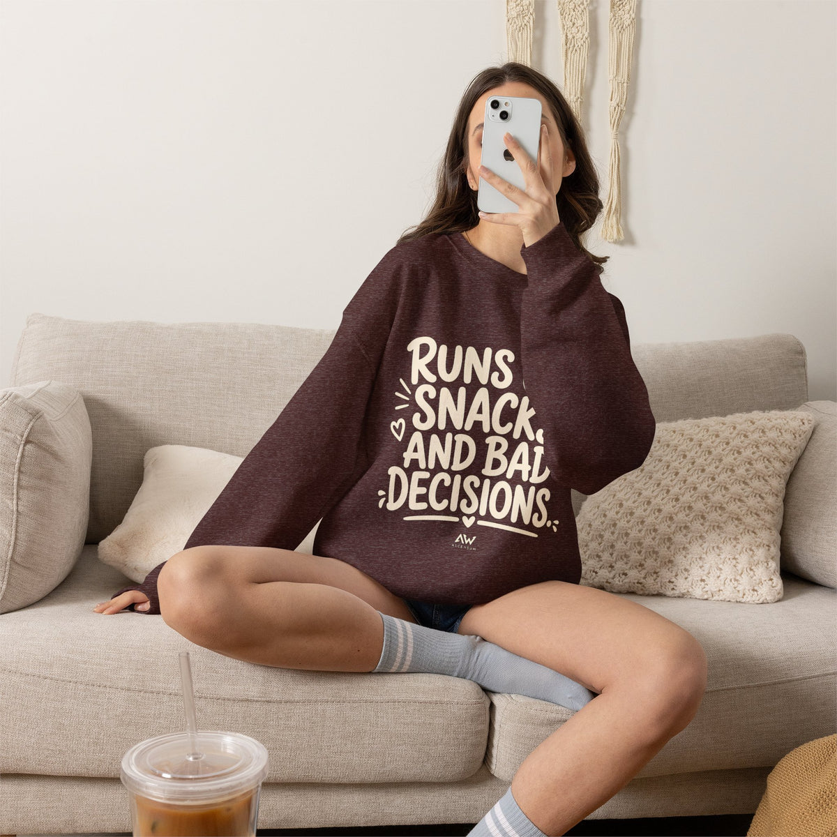 Runs On Snacks And Bad Decisions — Women's Empowerment Crewneck | Ascensum Wear