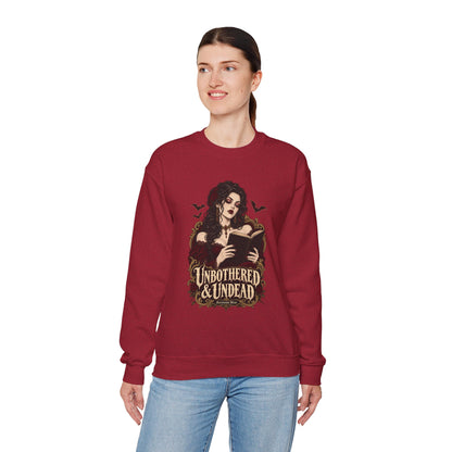 Unbothered & Undead — Women's Gothic Halloween Crewneck | Ascensum Wear