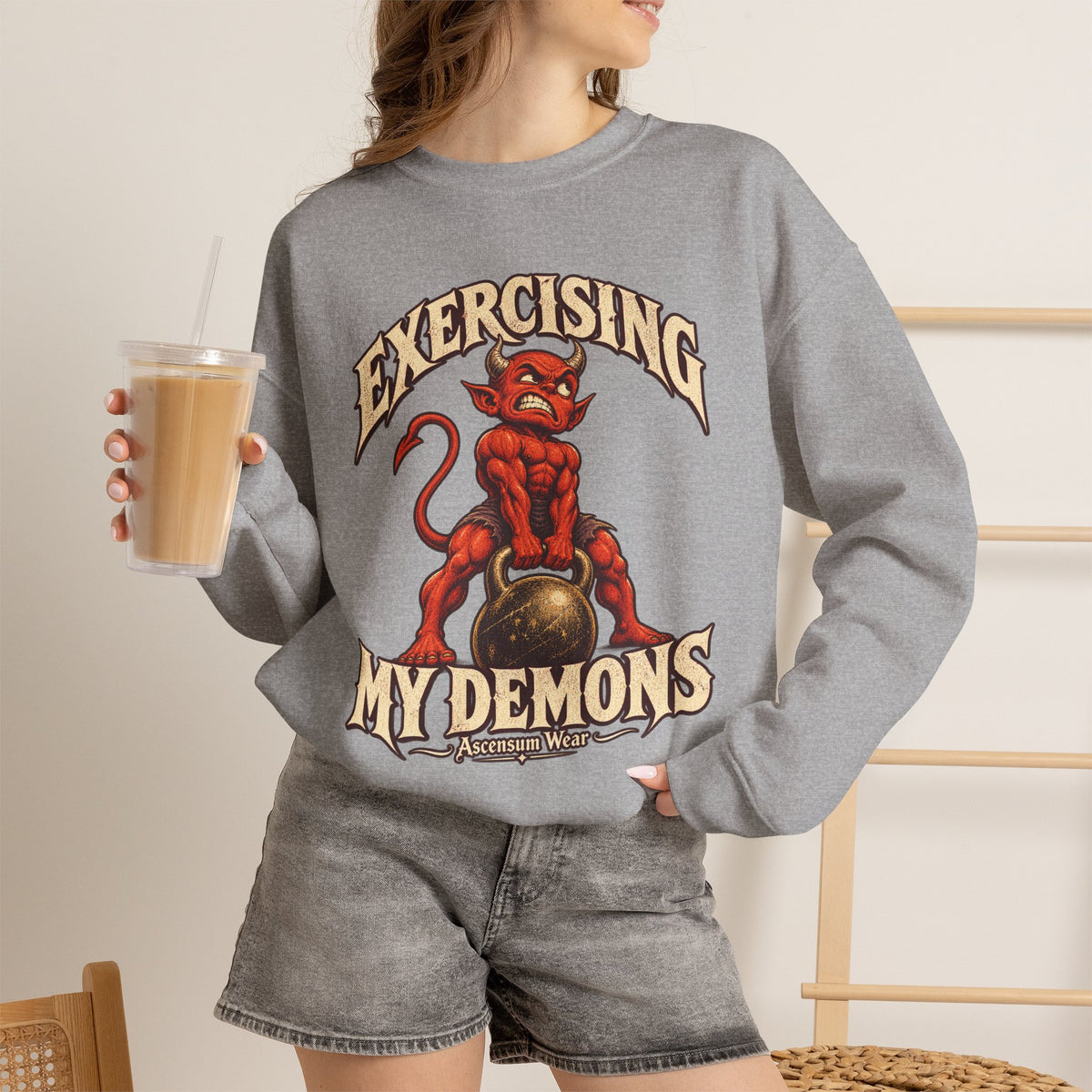 Exercising My Demons — Halloween Unisex Crewneck | Ascensum Wear
