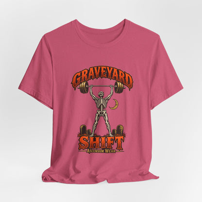 Graveyard Shift — Skeleton Weightlifter Front Print Tee | Ascensum Wear