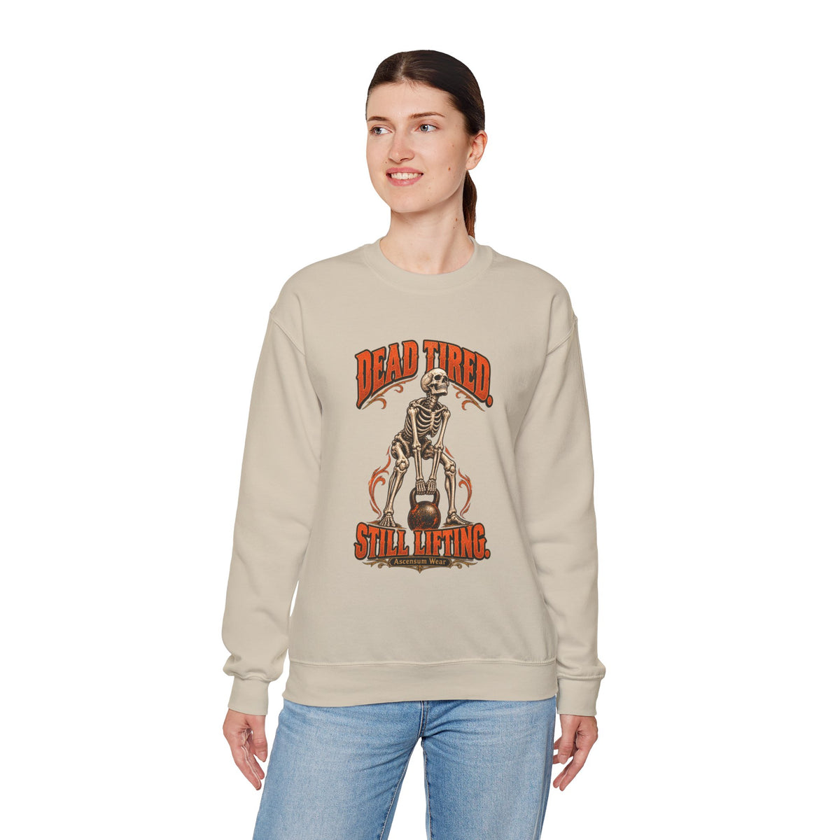 Dead Tired Still Lifting — Halloween Fitness Unisex Crewneck | Ascensum Wear