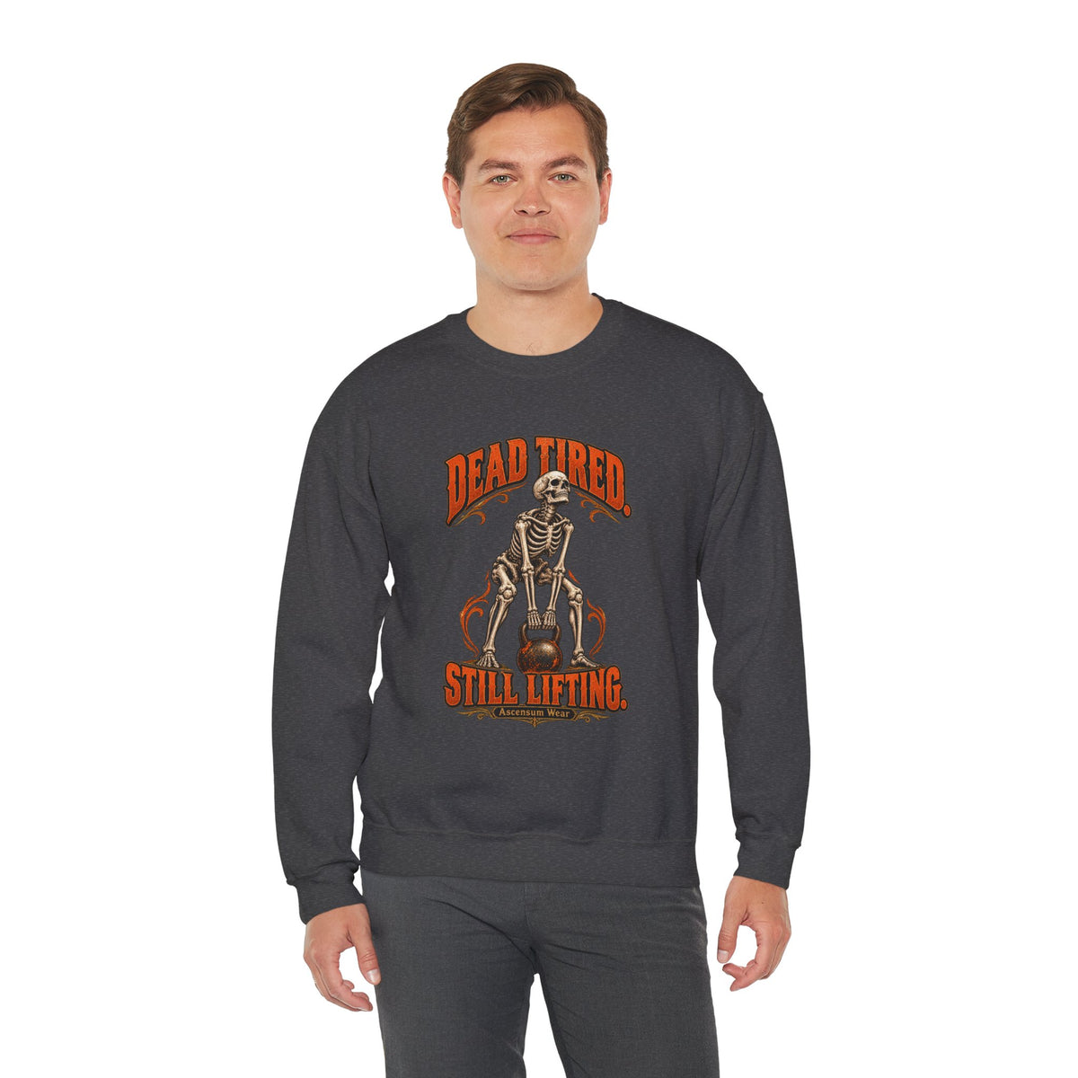 Dead Tired Still Lifting — Halloween Fitness Unisex Crewneck | Ascensum Wear