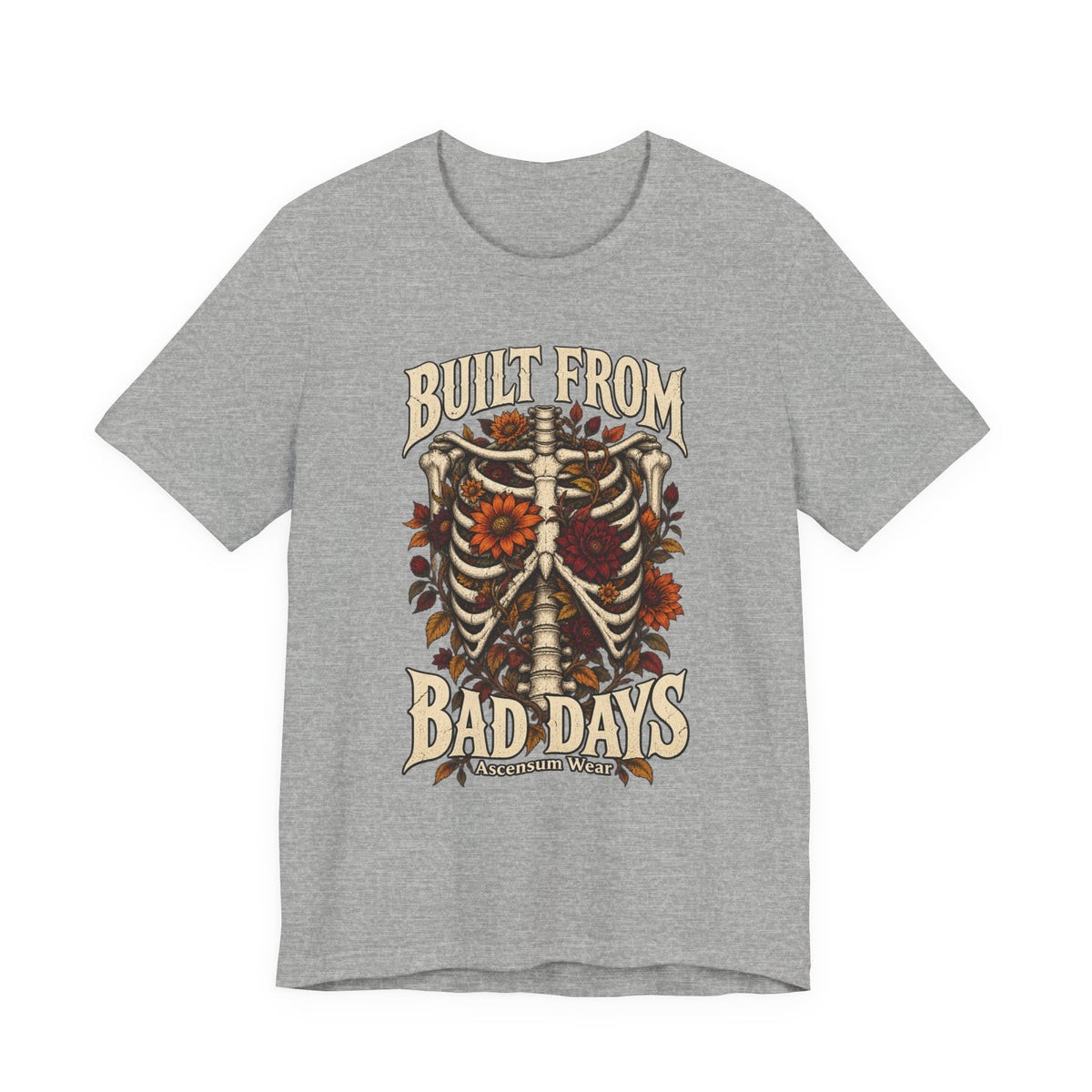 Bullet From Bad Days — Skeleton Flowers Halloween Tee | Ascensum Wear