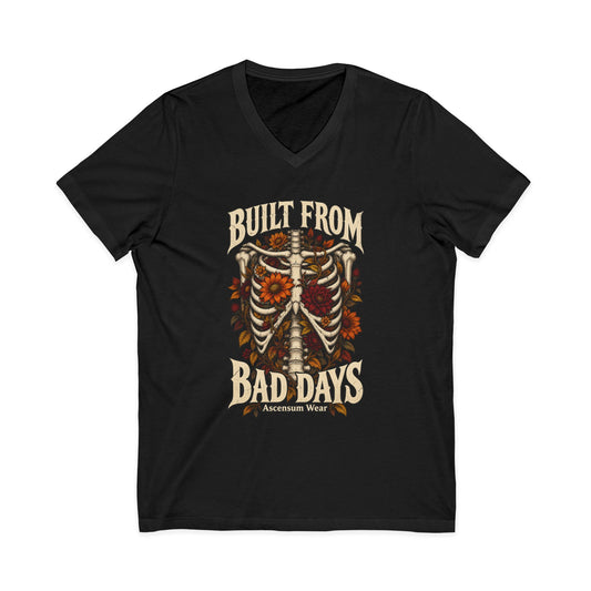 Bullet From Bad Days — Skeleton Flowers Halloween V Neck | Ascensum Wear
