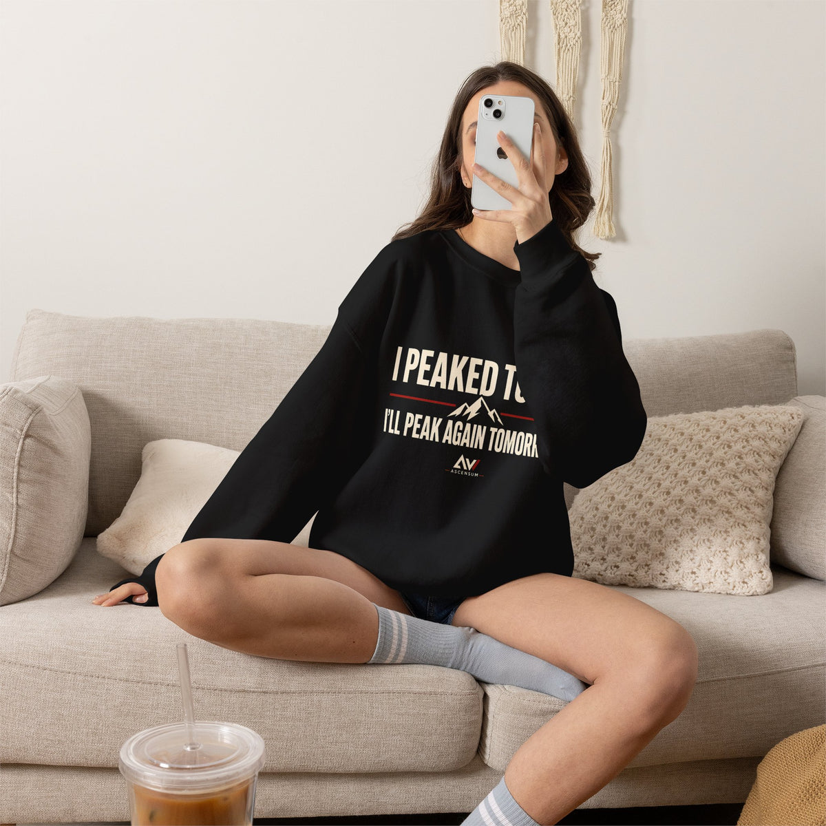 I Peaked Today — Women's Empowerment Crewneck | Ascensum Wear